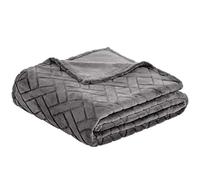 Amazon Basics Couverture jetée de canapé Plaid polaire gaufré, 150 x 200 cm, gris
