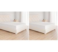 Amazon Basics Drap Housse, 120 x 200 cm, 100% Coton Jersey pour Matelas Épais jusqu'à 30 cm, Blanc (Lot de 2)