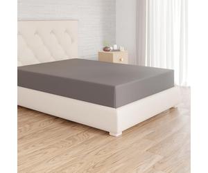 Amazon Basics Drap Housse, 140 x 200 cm, 100% Coton Jersey pour Matelas Épais jusqu'à 30 cm, Gris Foncé