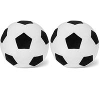 Amazon Basics Football Peluche Coussin, Jouet Oreiller Peluche Style Sport pour Lit ou Canapé, Décoration Chambre Enfant, Noir et Blanc (Lot de 2)
