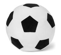 Amazon Basics Football Peluche Coussin, Jouet Oreiller Peluche Style Sport pour Lit ou Canapé, Décoration Chambre Enfant, Noir et Blanc