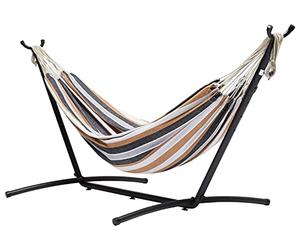 Amazon Basics Hamac en tissu avec support, Multicolore, 300 x 117 cm