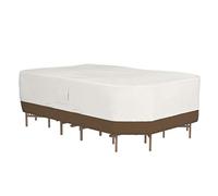 Amazon Basics Housse pour table et chaise de jardin rectangulaire/ovale, Beige/Havane, 279 x 213 x 61 cm
