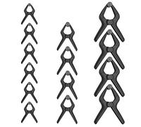 Amazon Basics Jeu de pinces à ressort en nylon, Noir/ Gris, lot de 14 - 6 pièces 8.57 cm, 4 pièces 11.43 cm, 4 pièces 16.51 cm