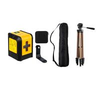 Amazon Basics Kit Niveau Laser & Trépied, Lignes Croisées Auto-Nivelant Vert 18m avec Trépied Aluminium 127cm, pour Tableaux, Carrelage, Étagères, Construction, Intérieur et Extérieur