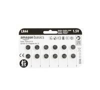 Amazon Basics Lot de 12 piles bouton alcalines LR44, 1,5 V, puissance longue durée, sans mercure