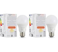Amazon Basics Lot de 2 ampoule LED intelligente à intensité variable, E27, 8W (60W Equivalent), Fonctionne uniquement avec Alexa, Blanc Doux, 1 pièce