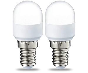 Amazon Basics Lot de 2 ampoules LED pour réfrigérateur T25 Culot E14 1.7 W (équivalent 15 W) Blanc chaud Intensité non variable