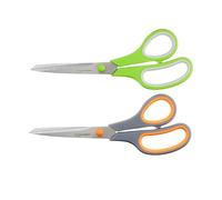 Amazon Basics Lot de 2 Ciseaux en Acier Inoxydable, Prise Confortable, Multifonction, Polyvalent, Revêtement PVD, Bureau, Maison, Cuisine, Multicolore
