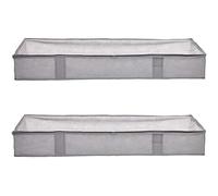 Amazon Basics Lot de 2 housses de rangement pour dessous de lit avec fermeture Éclair, 106.68 x 45.72 x 15.24 cm, Gris