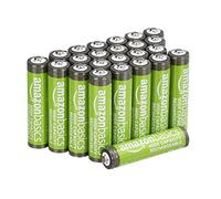 Amazon Basics Lot de 24 piles rechargeables AAA NiMH haute capacité, 850 mAh, 1,2 V, rechargeables 500 fois, préchargées