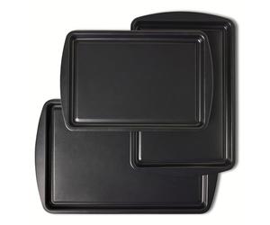 Amazon Basics Lot de 3 Plaques de Cuisson Antiadhésives, Empilables, Passent au Lave-Vaisselle et au Four