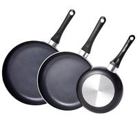 Amazon Basics Lot de 3 poêles à frire antiadhésives en céramique 20,3 cm, 25,4 cm et 30,5 cm, noir