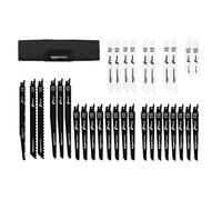 Amazon Basics Lot de 32 lames de scie alternative avec sac de rangement, Noir et Blanc