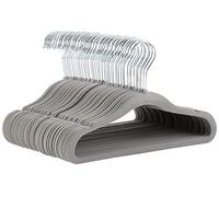 Amazon Basics Lot de 50 cintres antidérapants en velours pour enfants et tout-petits, 29 cm, gris