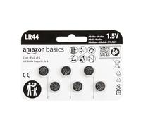 Amazon Basics Lot de 6 piles bouton alcalines LR44, 1,5 V, puissance longue durée, sans mercure