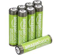 Amazon Basics Lot de 8 piles rechargeables AAA NiMH haute capacité, 850 mAh, 1,2 V, rechargeables 500 fois, préchargées
