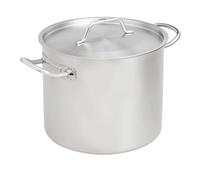 Amazon Basics Marmite avec couvercle Acier inoxydable avec revêtement aluminium 11.4 litres, Argenté