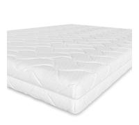 Amazon Basics Matelas 7 zones en mousse confort, Moyenne ferme (H3), 80 x 190 x 15 cm, Blanc