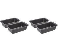 Amazon Basics Moule à pain antiadhésif en acier au carbone, 27 x 15 x 7 cm, lot de 4, Rectangulaire, Gris