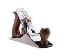 Amazon Basics No.4 Rabot de lissage à main, universel et réglable - Lame de 50.8 mm et poignée en bois pour le travail de précision, Marron