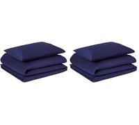 Amazon Basics Parure de Lit 1 Personne 2 Pièces en Coton Bio, Housse de Couette 135 x 200 cm et 1 Taie d'oreiller 50 x 80 cm, Bleu Marine (Lot de 2)
