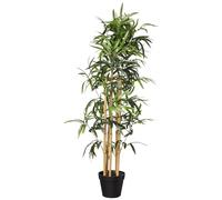 Amazon Basics Pianta di Bambou artificiale Con Vaso in plastica, Bamboo, 100 cm