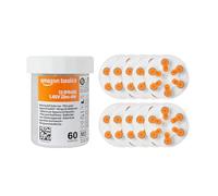 Amazon Basics Piles Zinc-Air pour Prothèses Auditives, Taille 13, 1,45V, Languette Orange, Emballage avec Protection Enfants, Lot de 60