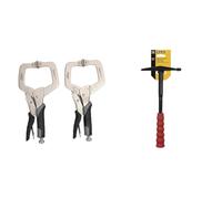Amazon Basics Pince à étau soudage en métal - 28 cm, 11-Inch, Lot de 2, Noir/Argenté & Gys - Marteau à Piquer Caoutchouc Noir