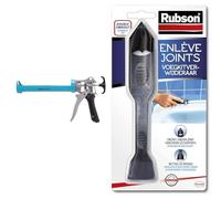 Amazon Basics Pistolet à calfeutrer robuste pour mastic - 310 ml - Rapport de poussée 12:1 & Rubson | Enlève Joints à double embout - Outil pour enlever l'ancien joint sans rayer les supports