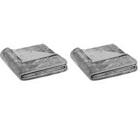 Amazon Basics Plaid Polaire, 127 x 152 cm, Gris (Lot de 2)