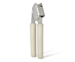 Amazon Basics Presse-Ail, Manche Ergonomique Souple, Compatible Lave-Vaisselle, Couleur Gris Lin