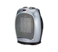 Amazon Basics Radiateur soufflant et pivotant en céramique avec thermostat réglable 1800 W, Argenté