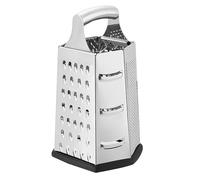 Amazon Basics Râpe à fromage ultra robuste en acier inoxydable 6 côtés avec base antidérapante, Hexagonale, 22,9 cm, Noir