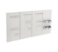 Ensemble de prises murales rectangulaires Amazon Basics, en métal, 48 pièces, couleur gris