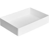 Amazon Basics Rectangulaire Organiseur en plastique à accessoires Grand format, 24 x 17 x 5 cm, Blanc