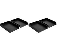 Amazon Basics Rectangulaire Organiseur en Plastique Lot de 4 corbeilles à courrier, 24.6 x 5.6 x 33 cm, Noir