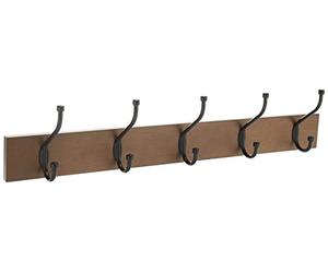 Amazon Basics Rectangulaire Patère murale, Lot de 1, Bois brut