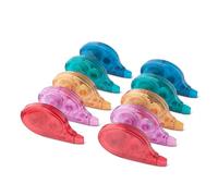 Amazon Basics Ruban correcteur, Lot de 10, Rouleau, Stylo, Style Souris, Séchage Instantané, 12m de Long, Vert, Violet, Orange, Rouge, Bleu