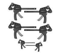 Amazon Basics Serre-joints une main Lot de 6 - 2 pièces 10,16 cm, 4 pièces 15,24 cm, Noir/ Gris