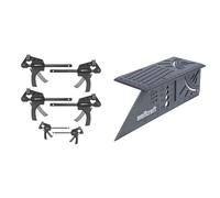Amazon Basics Serre-joints une main Lot de 6-2 pièces 10,16 cm, 4 pièces 15,24 cm, Noir/Gris & wolfcraft 5208000 - Équerre 3D d'onglet - Traçage angle de 45° à 90° - 150 x 275 x 66 mm