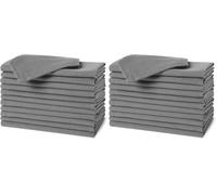 Amazon Basics Serviettes en Tissu Réutilisables Antitaches et Infroissables, Lot de 24, 43 x 43 cm, Gris