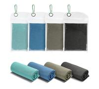 Amazon Basics Serviettes Rafraîchissantes de Sport pour Cou et Visage, Sport, 102 cm x 31 cm, Lot de 4, Noir/Gris/Cyan/Bleu Marine