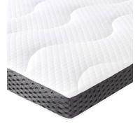 Amazon Basics Surmatelas de Mousse à Mémoire de Forme avec Gel Rafraîchissant Moelleux, 80 x 190 x 7 cm, Blanc