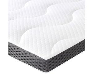 Amazon Basics Surmatelas de Mousse à Mémoire de Forme avec Gel Rafraîchissant Moelleux, 90 x 200 x 7 cm, Blanc