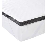 Amazon Basics Surmatelas de Mousse à Mémoire de Forme avec Sangles, 90 x 200 x 4 cm, Blanc