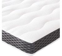 Amazon Basics Surmatelas de Mousse à Mémoire de Forme confortable, Très Moelleux, 160 x 190 x 7 cm, Blanc