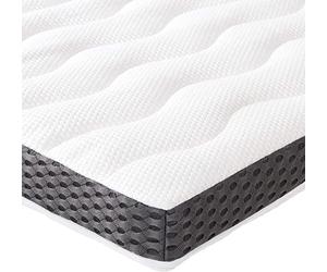 Amazon Basics Surmatelas de Mousse à Mémoire de Forme Confortable, Très Moelleux, 180 x 200 x 7 cm, Blanc