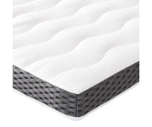 Amazon Basics Surmatelas de Mousse à Mémoire de Forme confortable, Très Moelleux, 90 x 190 x 7 cm, Blanc