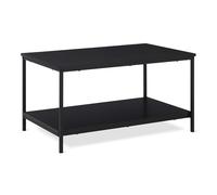 Amazon Basics Table basse rectangulaire, noire, 50,5 x 80 x 42 cm | Salon, style moderne, avec étagère inférieure